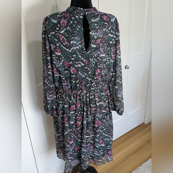 Lane Bryant Women's Cutout Mock-Neck Fit & Flare Dress, Sz18 GreenBlack Like New - Picture 12 of 14